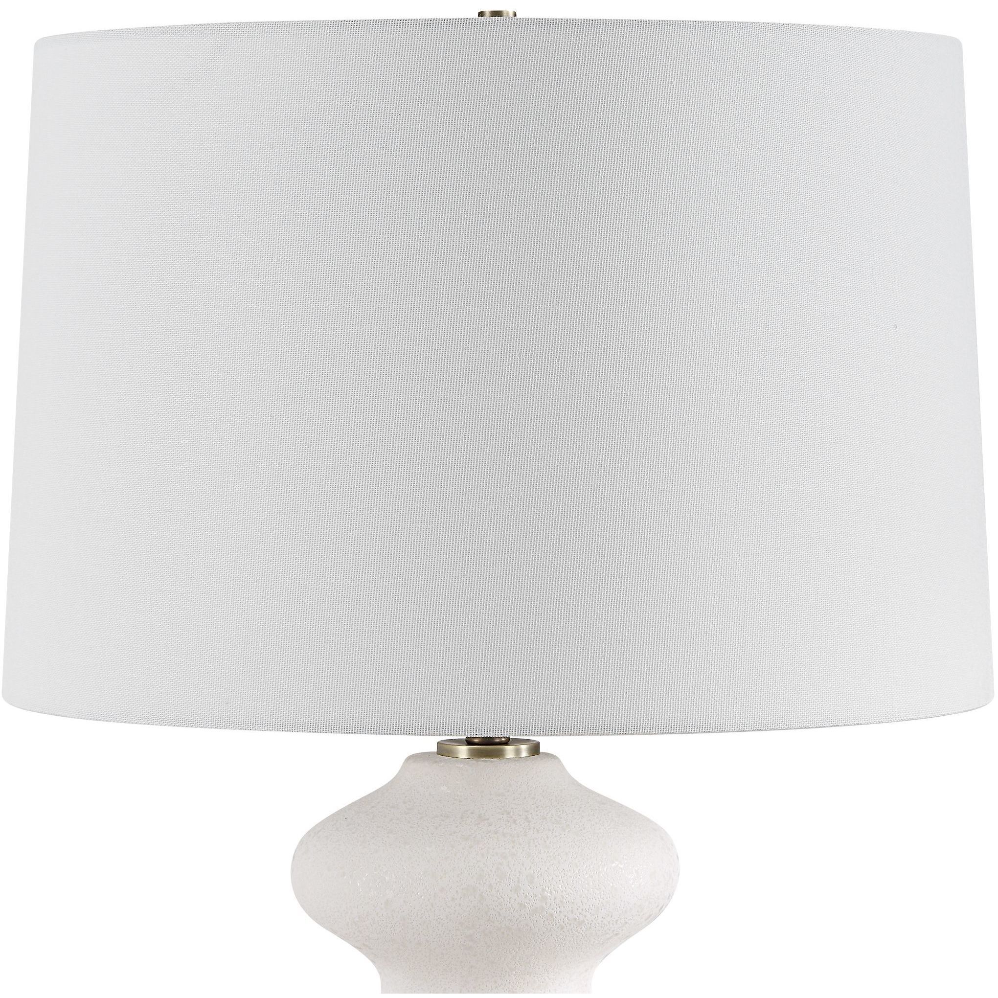 Liora 26.25 inch 150.00 watt White Glaze and Brushed Antique Brass Table Lamp Portable Light
