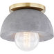 Poppy 1 Light 7 inch Aged Brass Flush Mount Ceiling Light