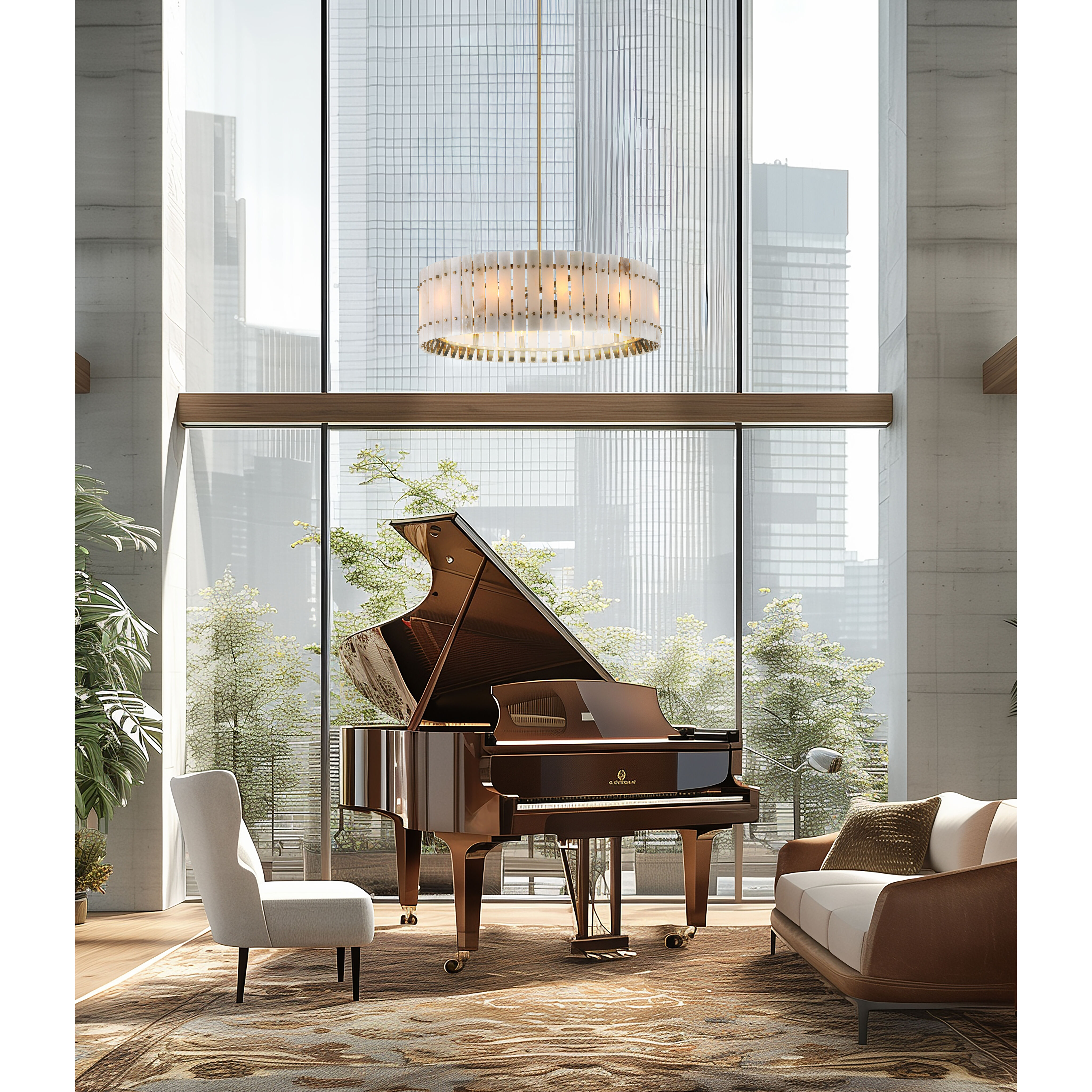 Bardon 12 Light 36 inch Celeste Brass Pendant Ceiling Light