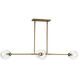 Alora Mood Cassia 4 Light 48 inch Aged Gold Linear Pendant Ceiling Light in Clear Glass