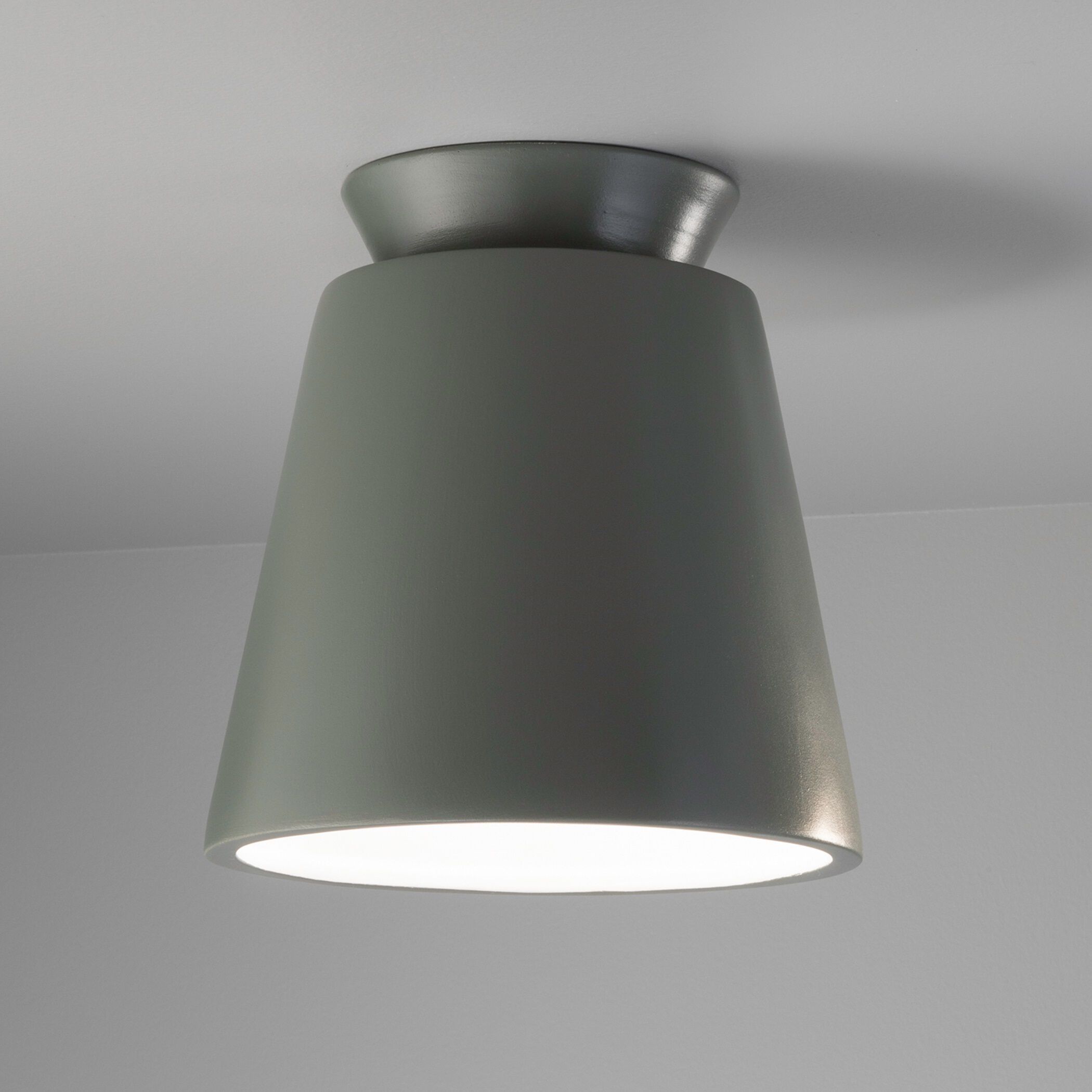 Radiance Collection 1 Light 7.5 inch Pewter Green Flush-Mount Ceiling Light