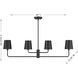 Contemporary 4 Light 42 inch Matte Black Linear Chandelier Ceiling Light