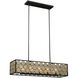 Corsa Island Pendant Ceiling Light in Matte Black With Gold