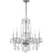 Traditional Crystal 6 Light 23 inch Polished Chrome Chandelier Ceiling Light in Clear Swarovski Strass