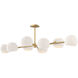 Alora Mood Willow 8 Light 48.25 inch Brushed Gold Linear Pendant Ceiling Light in Matte Opal Glass