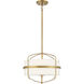 Transitional 3 Light 16.25 inch Natural Brass Pendant Ceiling Light