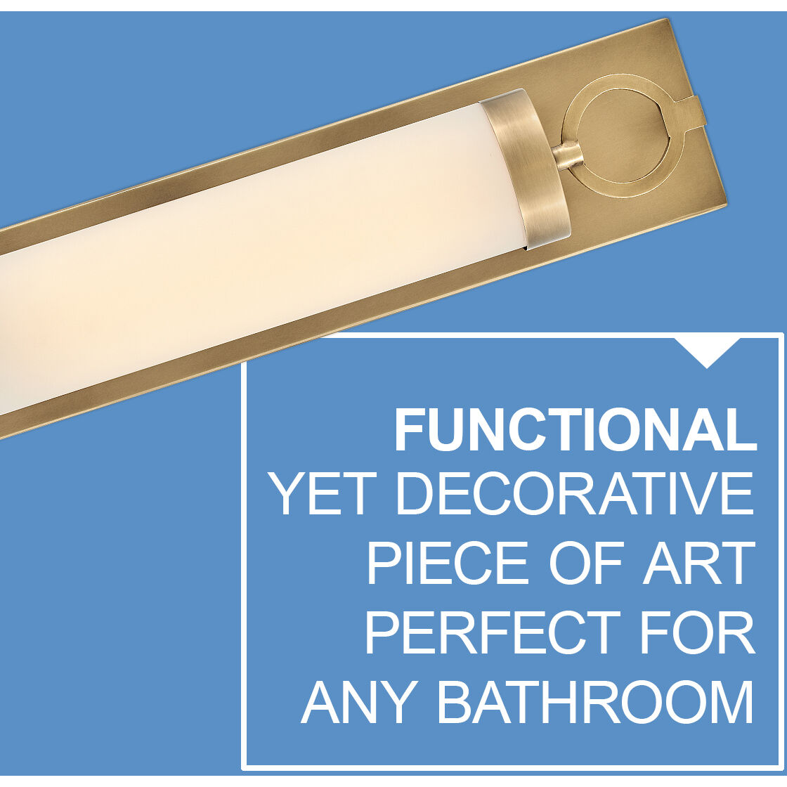 Lisa McDennon Baylor LED 24 inch Heritage Brass Bath Light Wall Light, Linear, Sconce