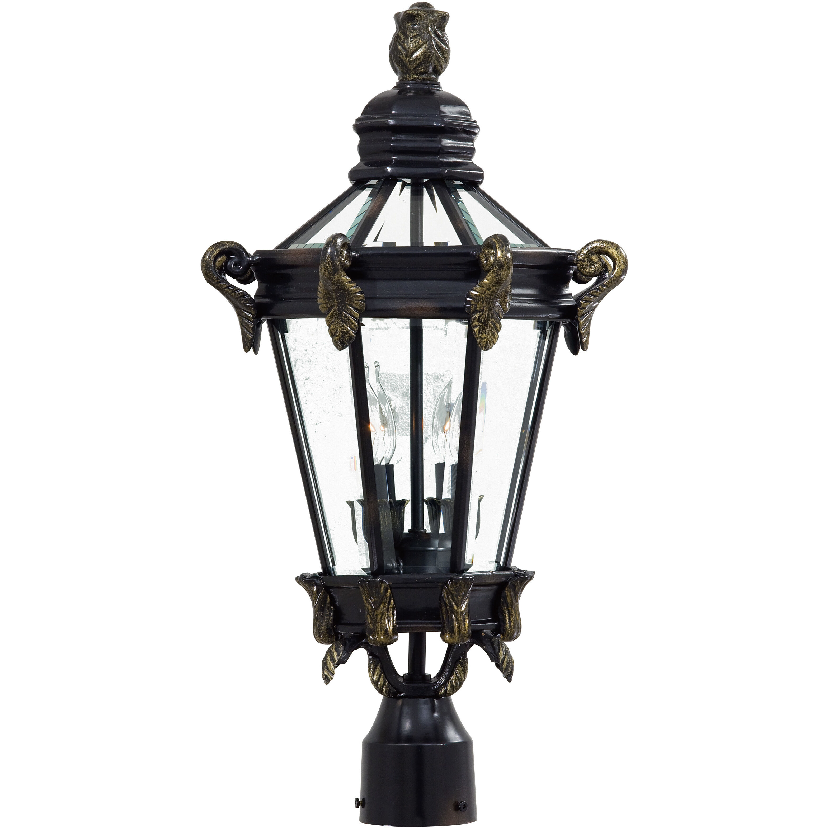 Stratford Hall 2 Light 24 inch Heritage/Gold Outdoor Post Mount Lantern, Great Outdoors