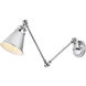 Ledger 16 inch 40.00 watt Chrome Swing Arm Wall Sconce Wall Light
