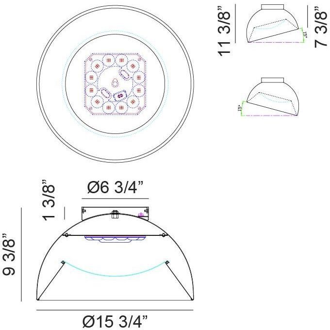 Zenith 1 Light 15.75 inch Flush Mount
