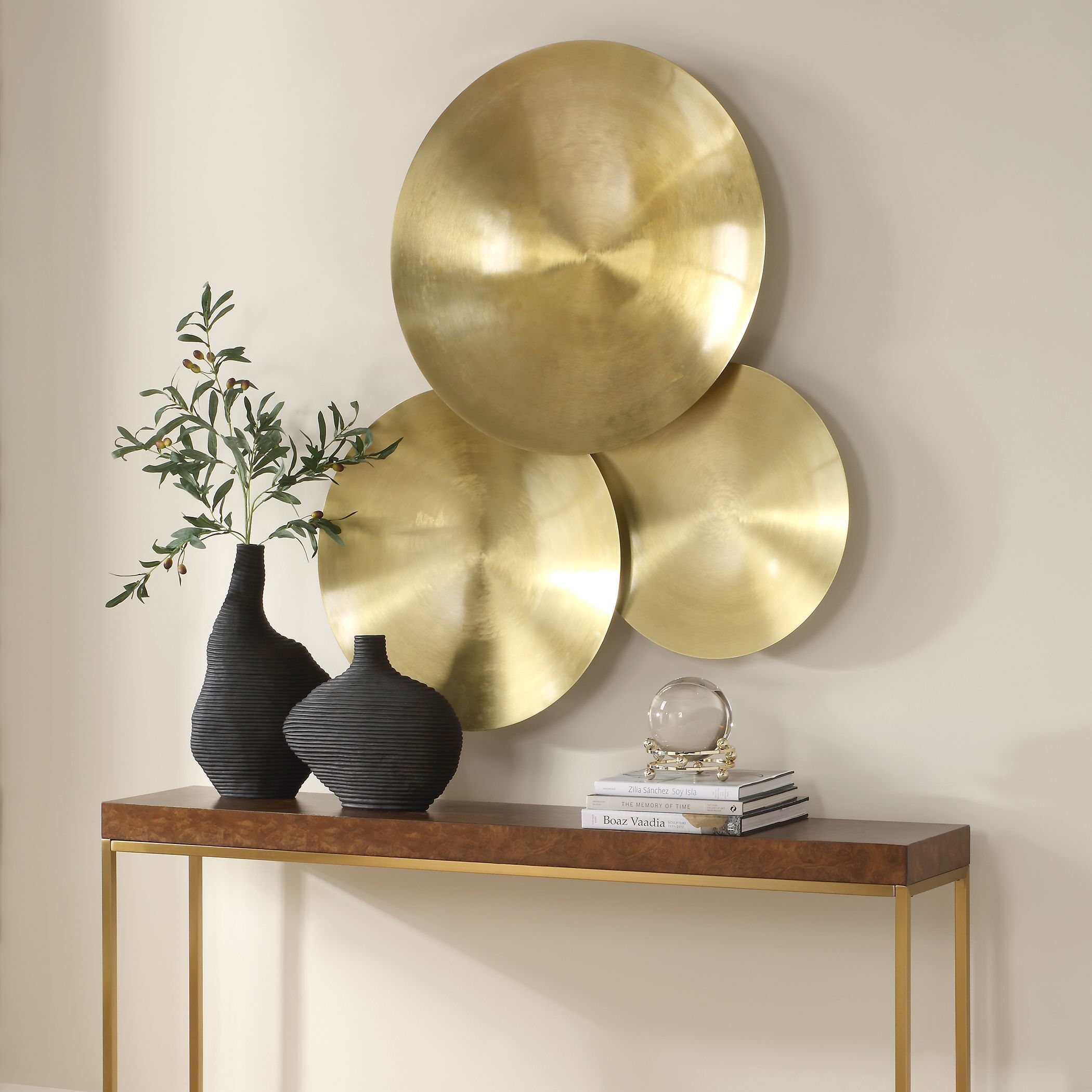 Cymbalic Brass Wall Art, Set of 3