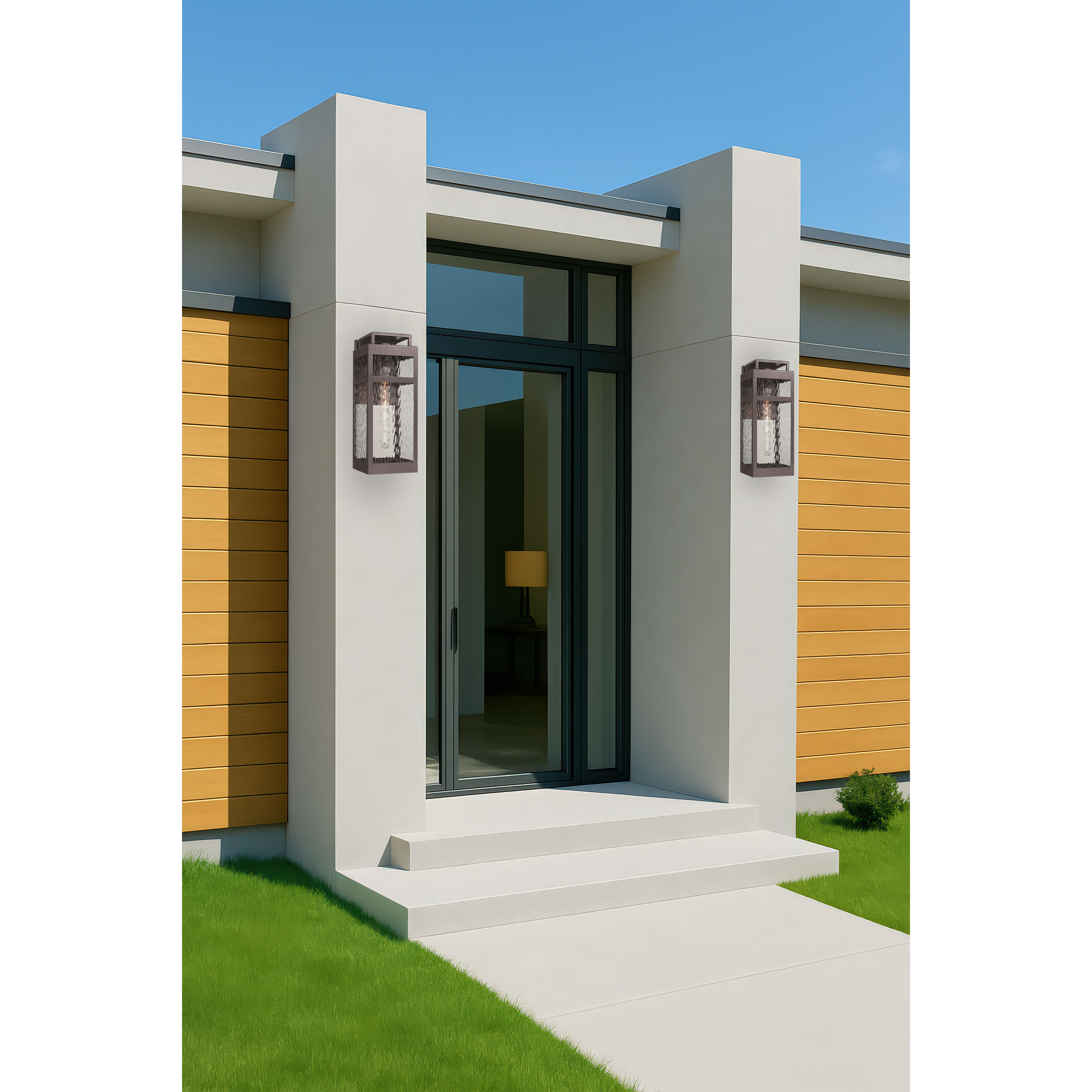 Ridgeway 1 Light 17.88 inch Bronze Outdoor Sconce in Waterglass