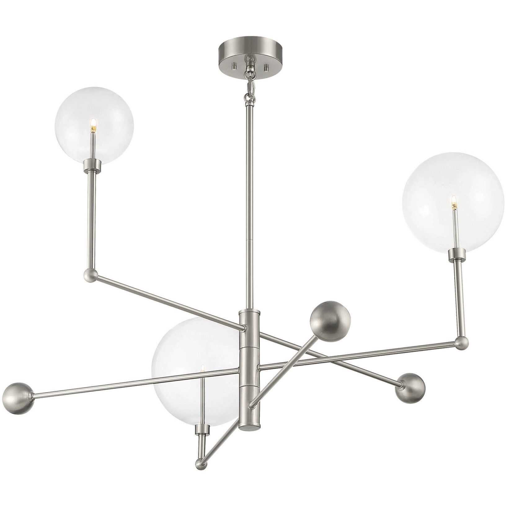 Modern LED 46 inch Brushed Nickel Chandelier Ceiling Light