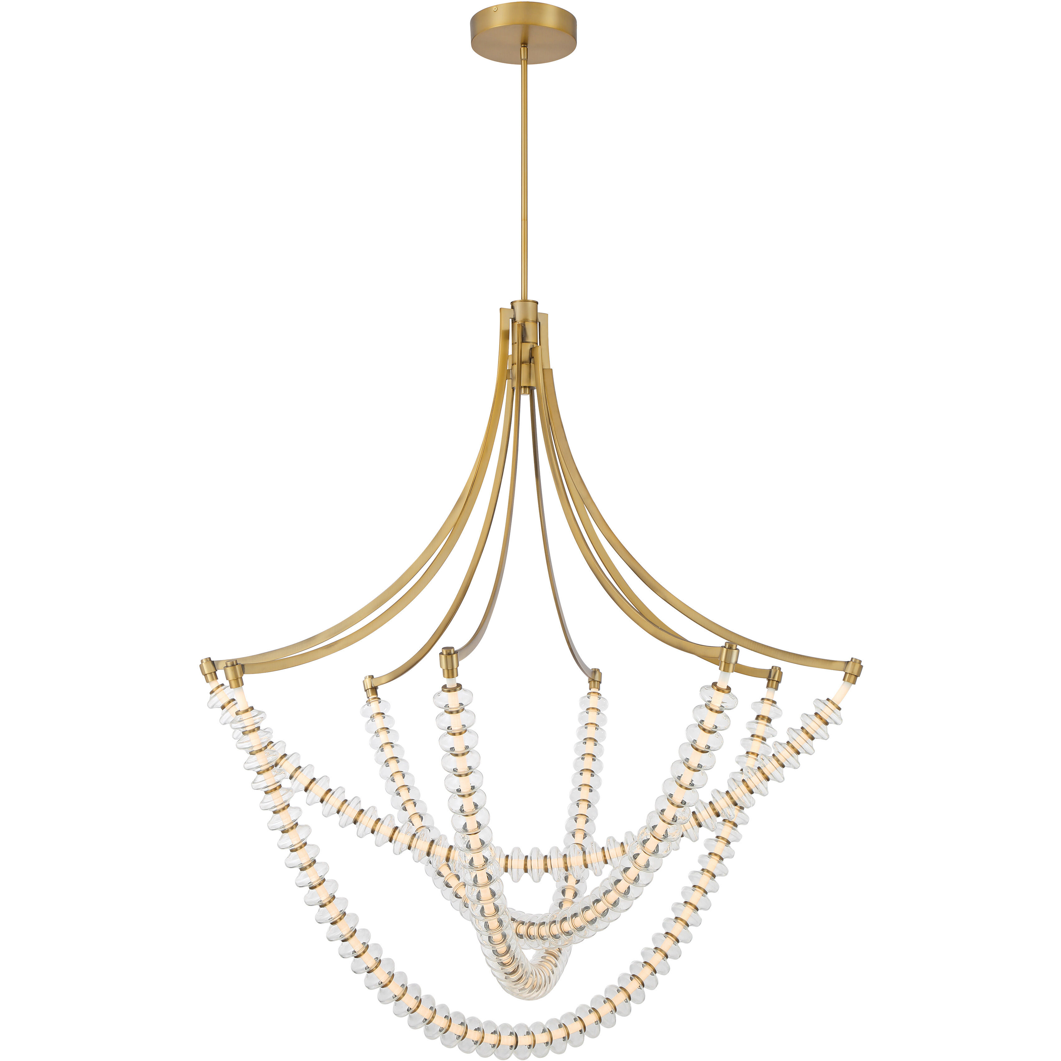 Pearl LED 49.25 inch Legacy Brass Chandelier Ceiling Light