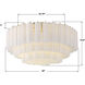 Addis 16 Light 32 inch Aged Brass Flush Ceiling Light in Tronchi Glass White