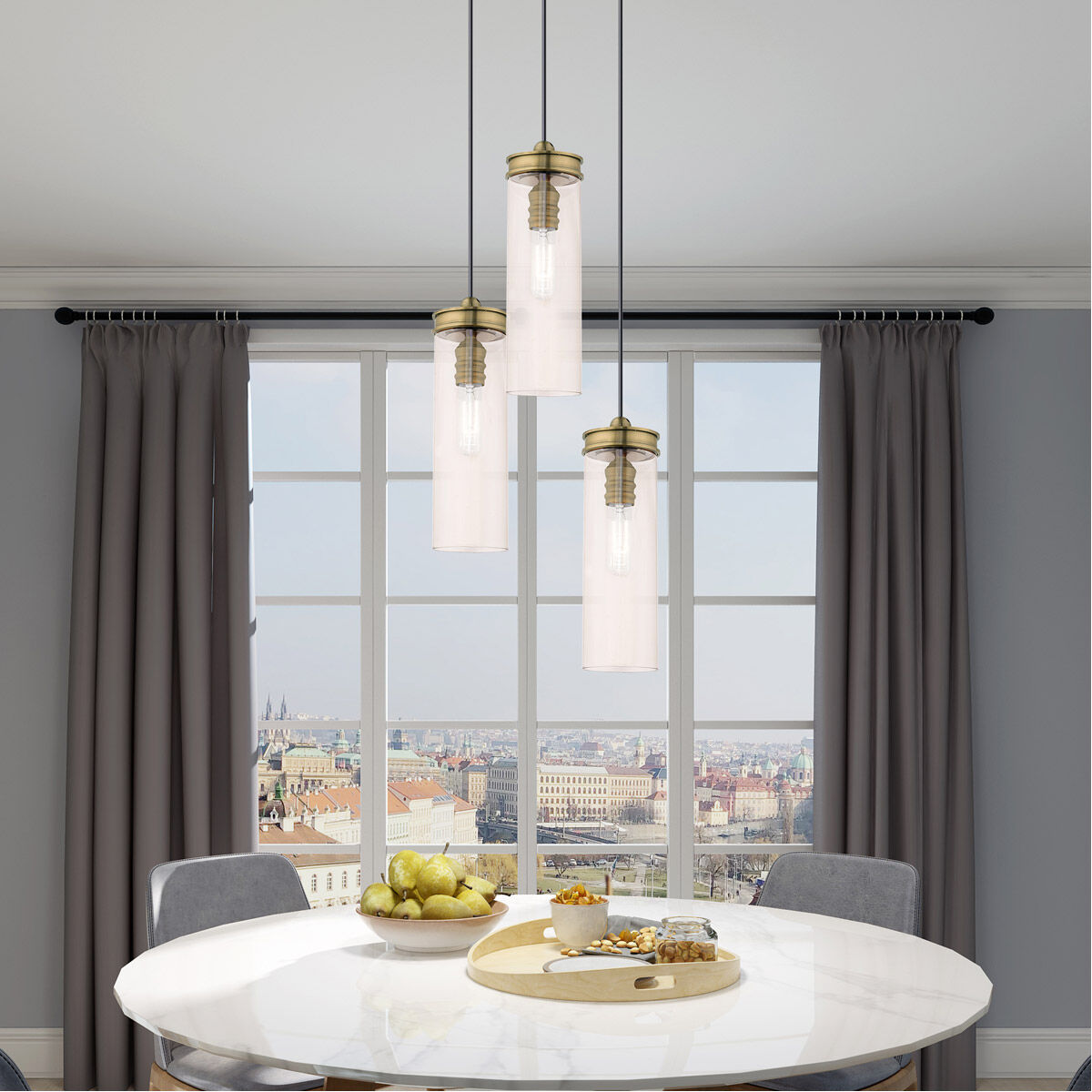 Art Glass 1 Light 5.13 inch Antique Brass Mini Pendant Ceiling Light