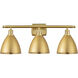 Ballston Dome 3 Light 28 inch Satin Gold Bath Vanity Light Wall Light