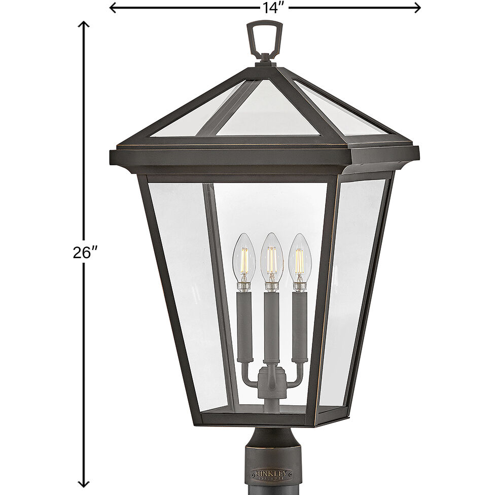 Estate Series Alford Place 26 inch Oil Rubbed Bronze Outdoor Post Mount Lantern in Non-LED