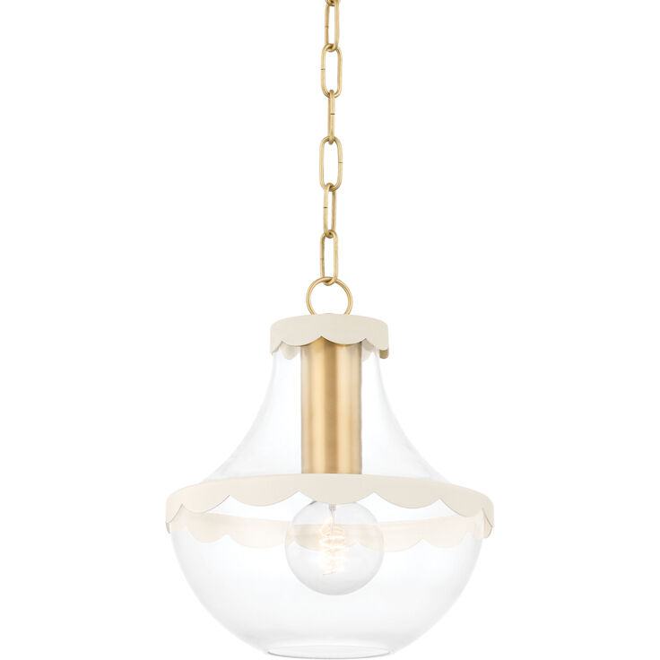 Alaina 1 Light 10.5 inch Aged Brass Pendant Ceiling Light