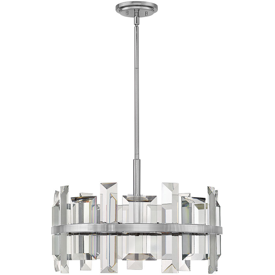Odette LED 24 inch Polished Nickel Chandelier Ceiling Light, Semi-Flush Mount