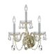 Traditional Crystal Sconce Wall Light in Clear Hand Cut, Polished Brass