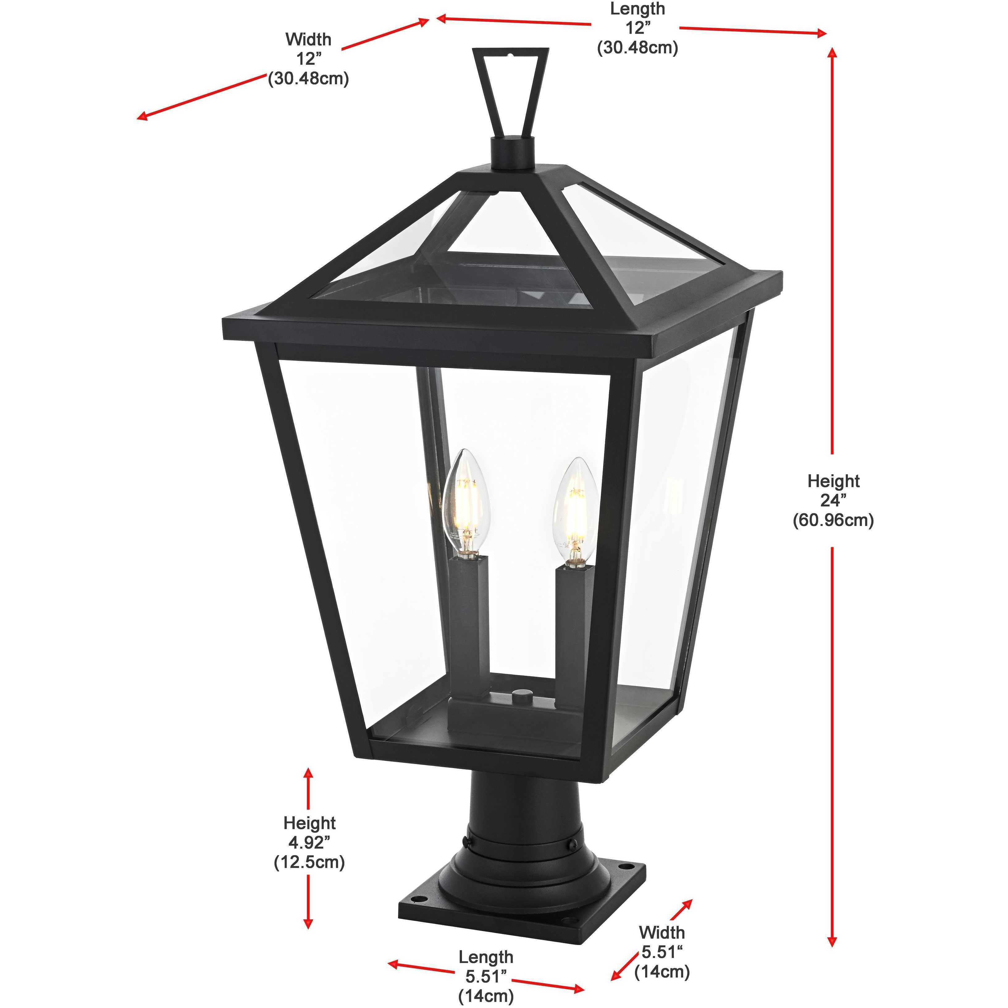 Frankford 2 Light 24 inch Black Outdoor Post Light