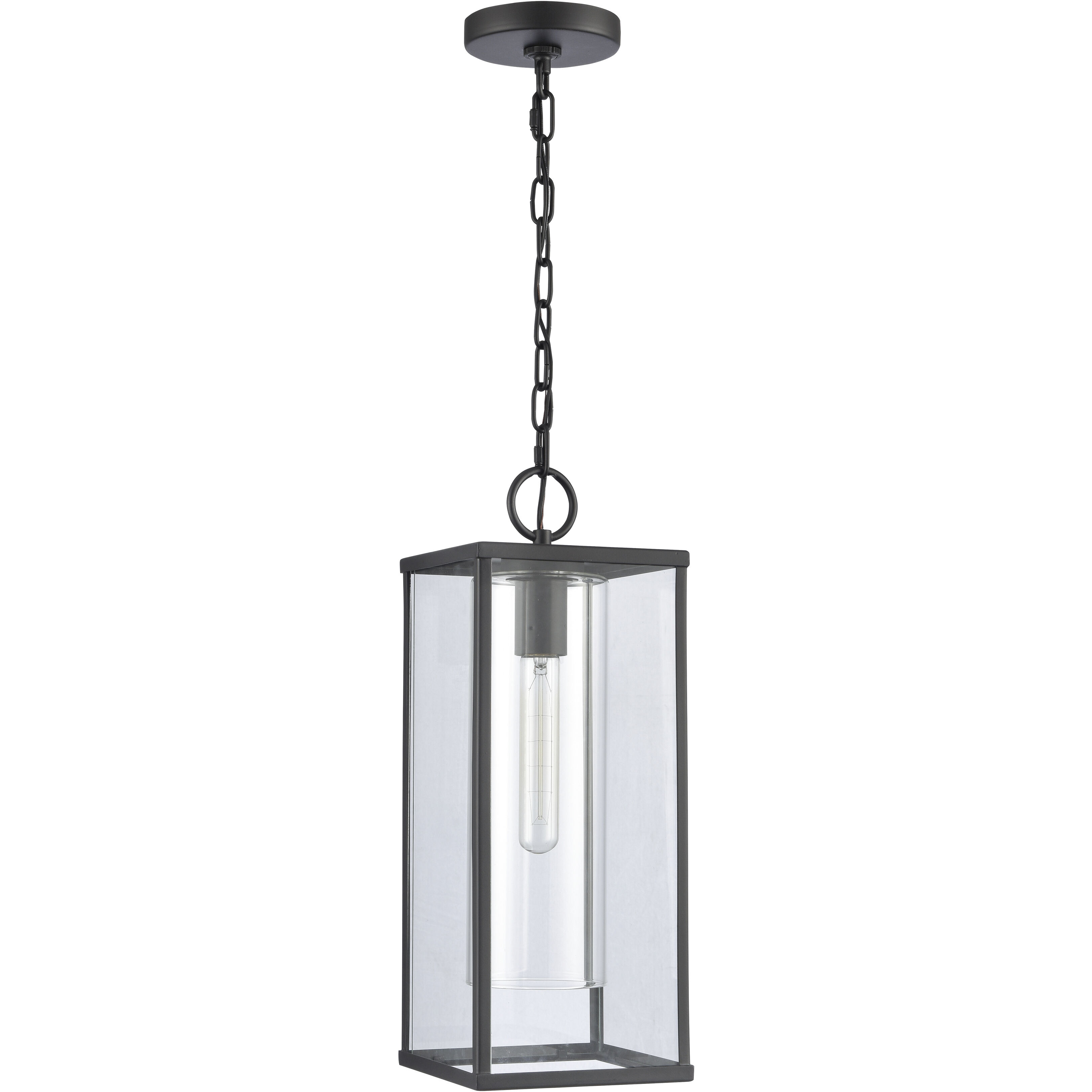 Augusta 1 Light 7 inch Matte Black Outdoor Pendant