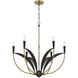 Miller 6 Light 28.25 inch Legacy Brass and Sand Coal Chandelier Ceiling Light