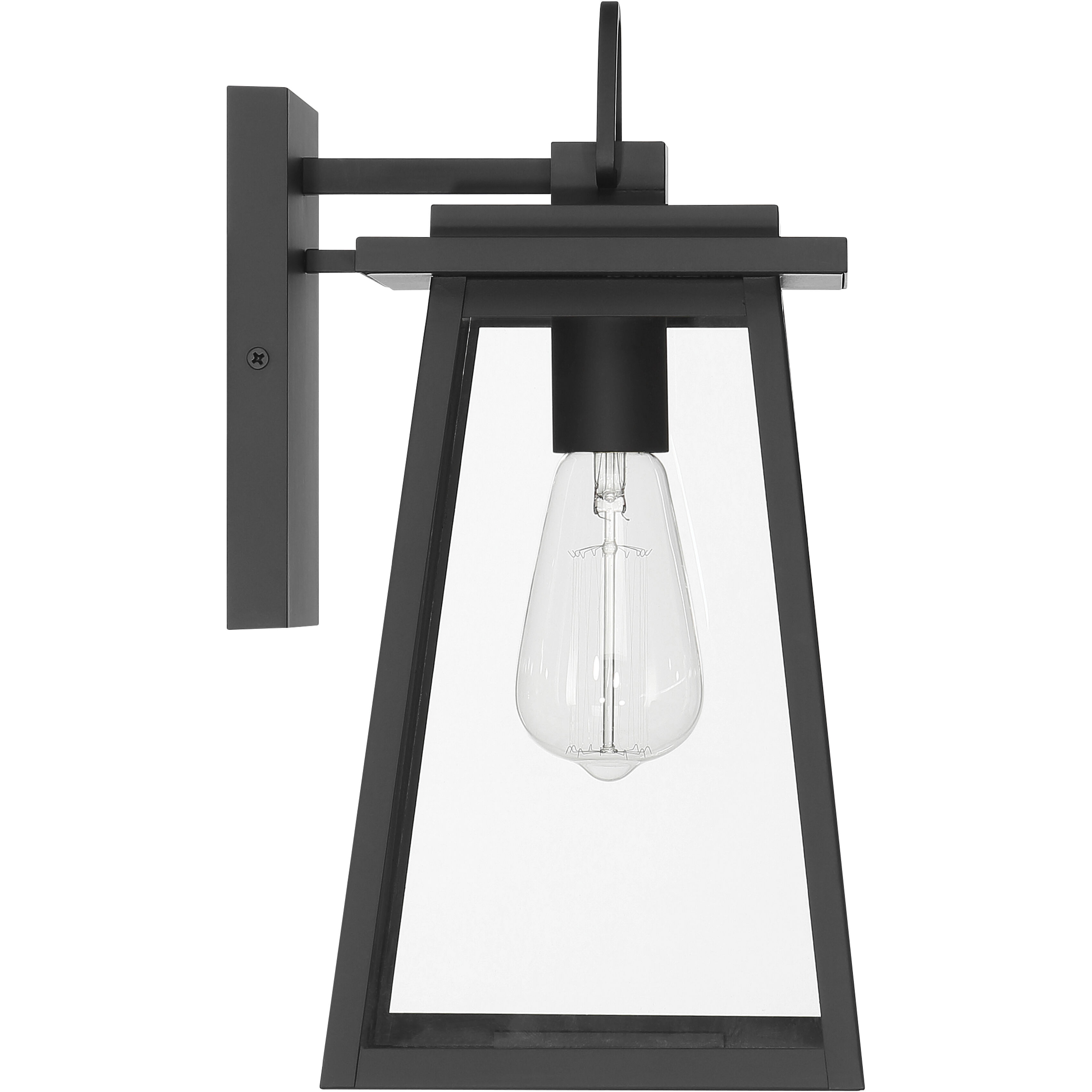 Ivory Dusk 1 Light 14 inch Matte Black Outdoor Wall Light, Medium