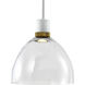 Zigrina 1 Light 10.25 inch Matte White with Aged Brass Pendant Ceiling Light