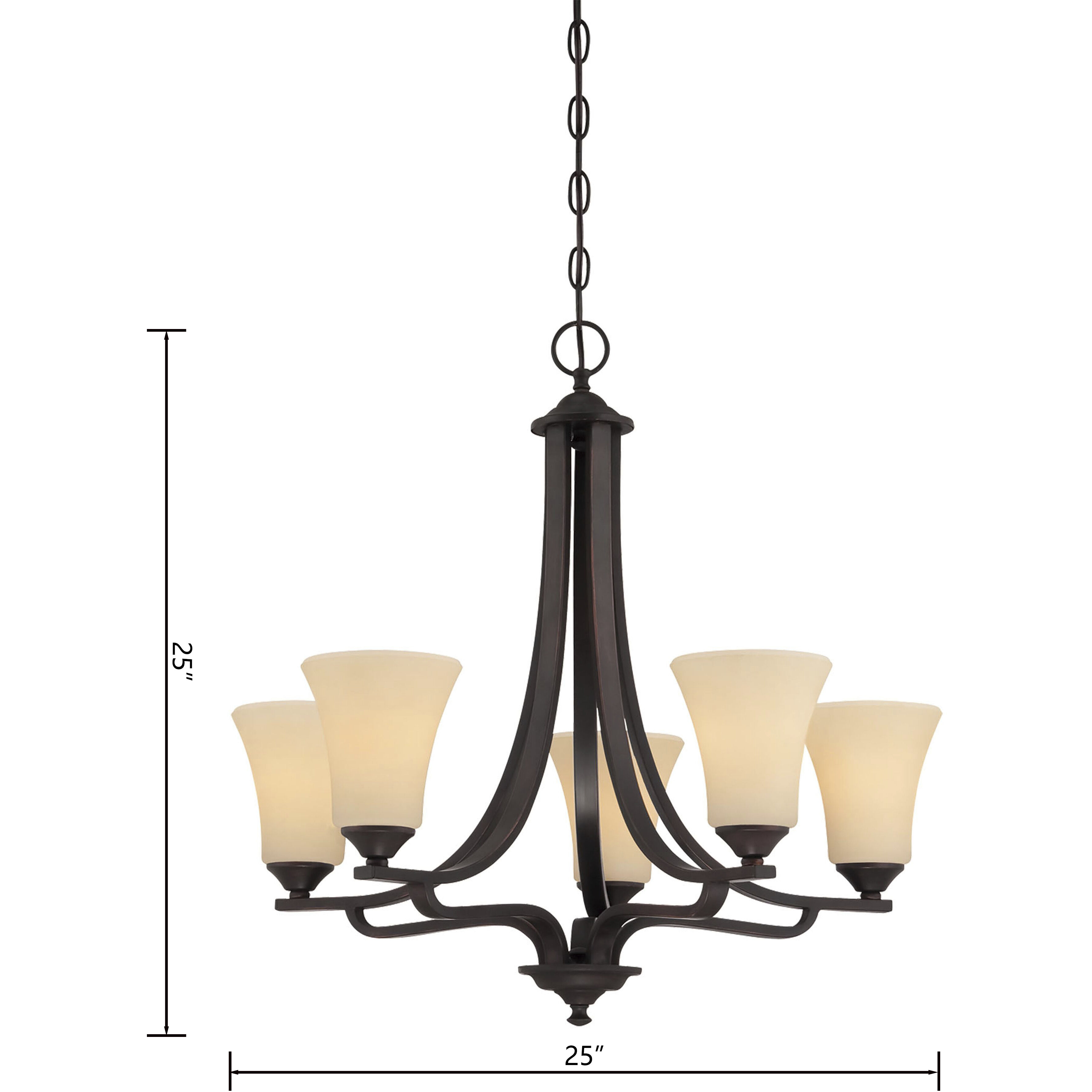 Treme 5 Light 25 inch Espresso Chandelier Ceiling Light