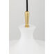 Cassidy 1 Light 15 inch Aged Brass/Soft Off White Pendant Ceiling Light