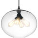 Glass 4 Light 16 inch Black Down Pendant Ceiling Light in Clear