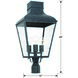 Dumont 3 Light 25.75 inch Graphite Outdoor Post