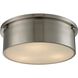 Simpson 3 Light 14 inch Brushed Nickel Flush Mount Ceiling Light