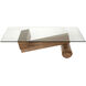 Calatrava 68 X 36 inch Dark Walnut and Glass Coffee Table