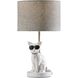Sunny 18 inch 60 watt White Ceramic with Brushed Steel Neck Table Lamp Portable Light, Simplee Adesso