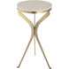 Rowe 23.25 X 12 inch Aged Brass with White Accent Table