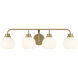 Contemporary 4 Light 32 inch Natural Brass Bathroom Vanity Light Wall Light
