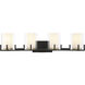 Eaton 4 Light 33 inch Black with Warm Brass Accents Bathroom Vanity Light Wall Light