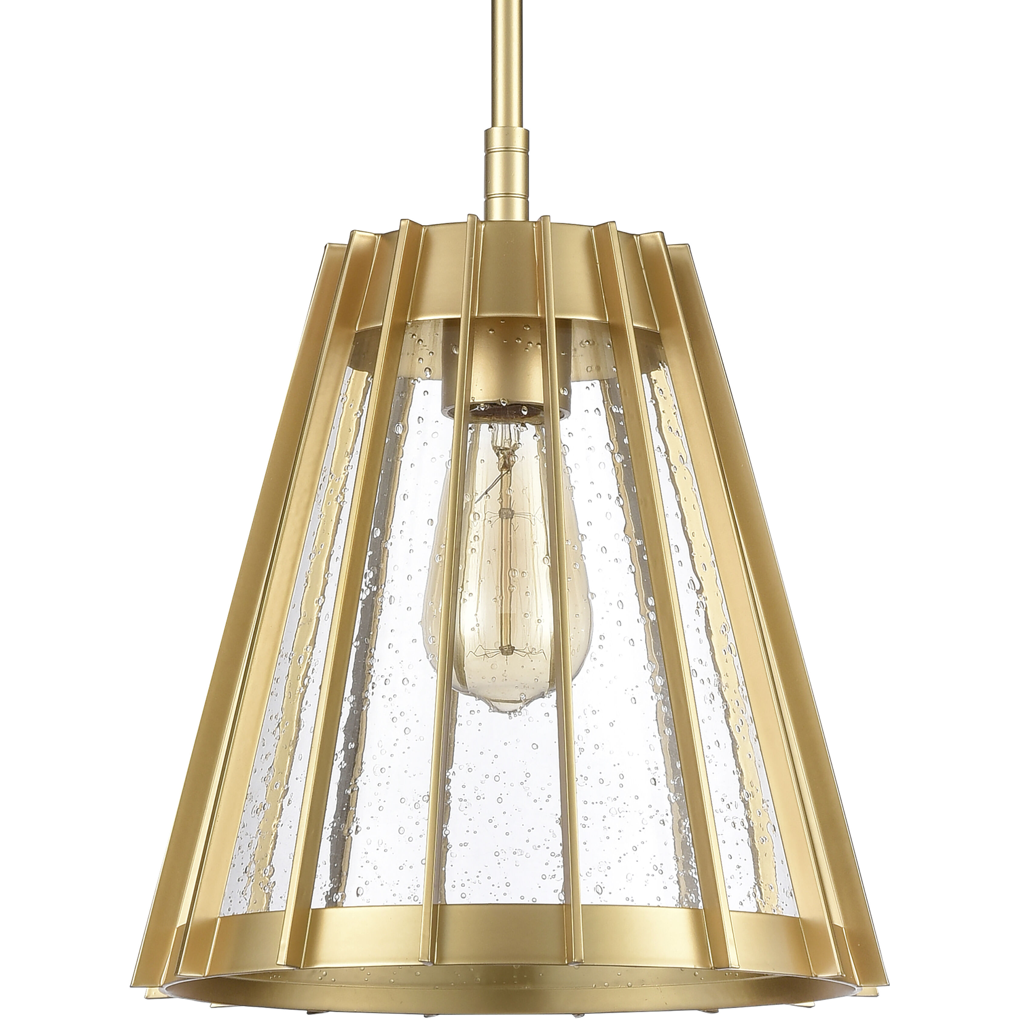 Open Louvers Pendant Ceiling Light in Champagne Gold