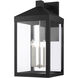 Nyack 5 Light 29 inch Black with Brushed Nickel Cluster Outdoor Wall Lantern