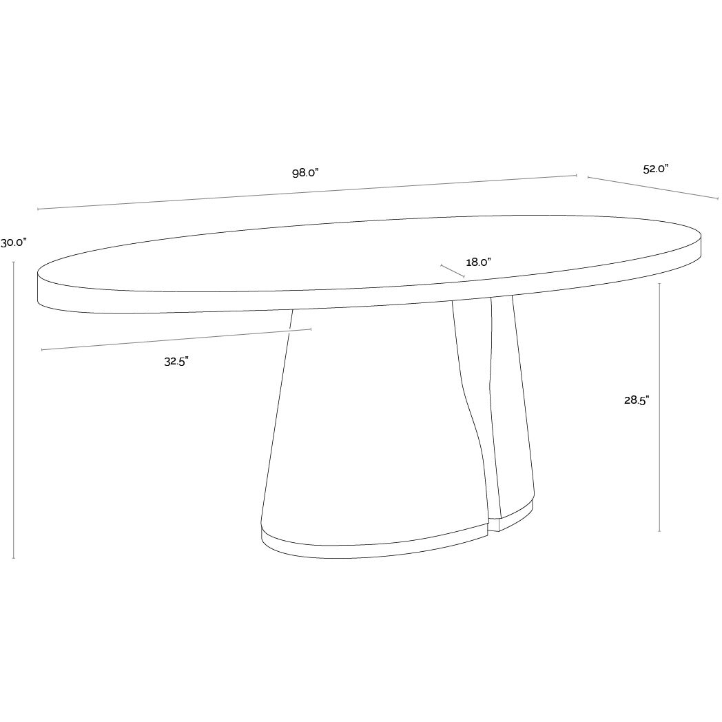 Tasmin 98 X 52 inch Black Dining Table