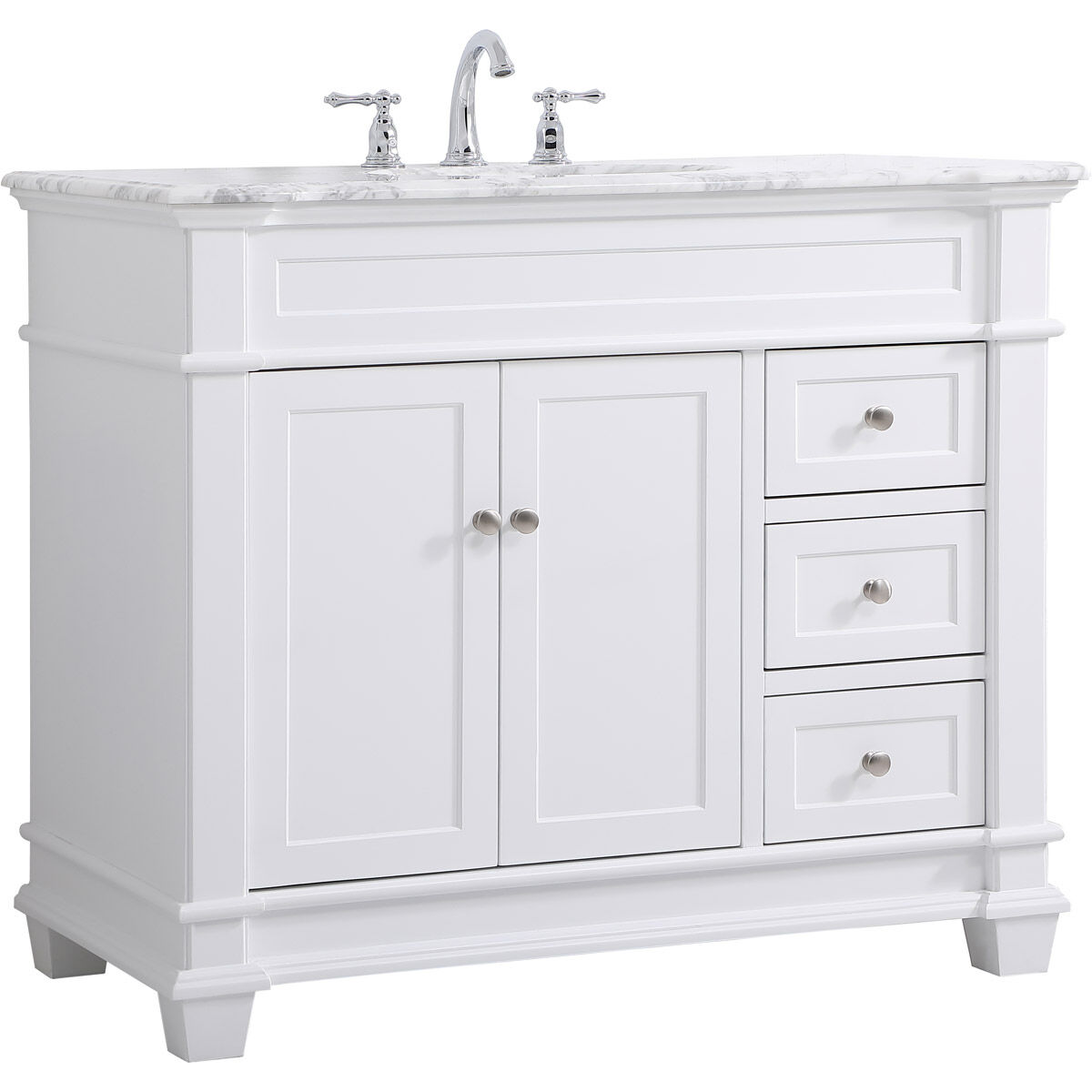 Wesley 42 X 22 X 35 inch White Vanity Sink Set