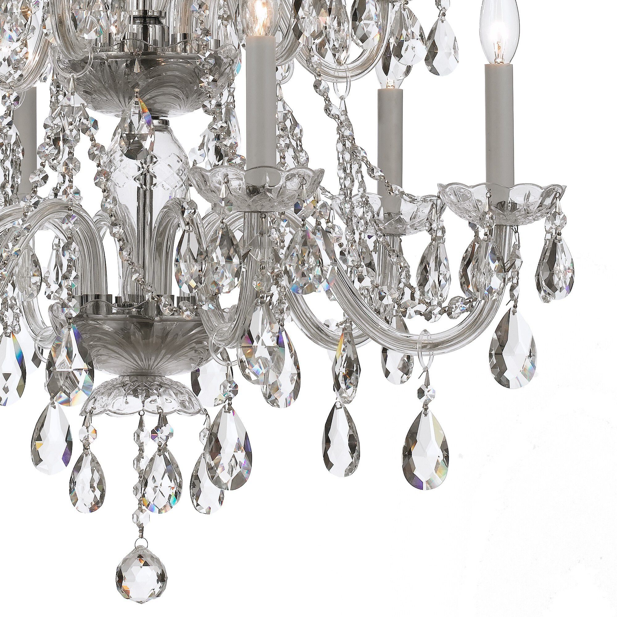 Traditional Crystal 12 Light 26.5 inch Polished Chrome Chandelier Ceiling Light in Clear Swarovski Strass