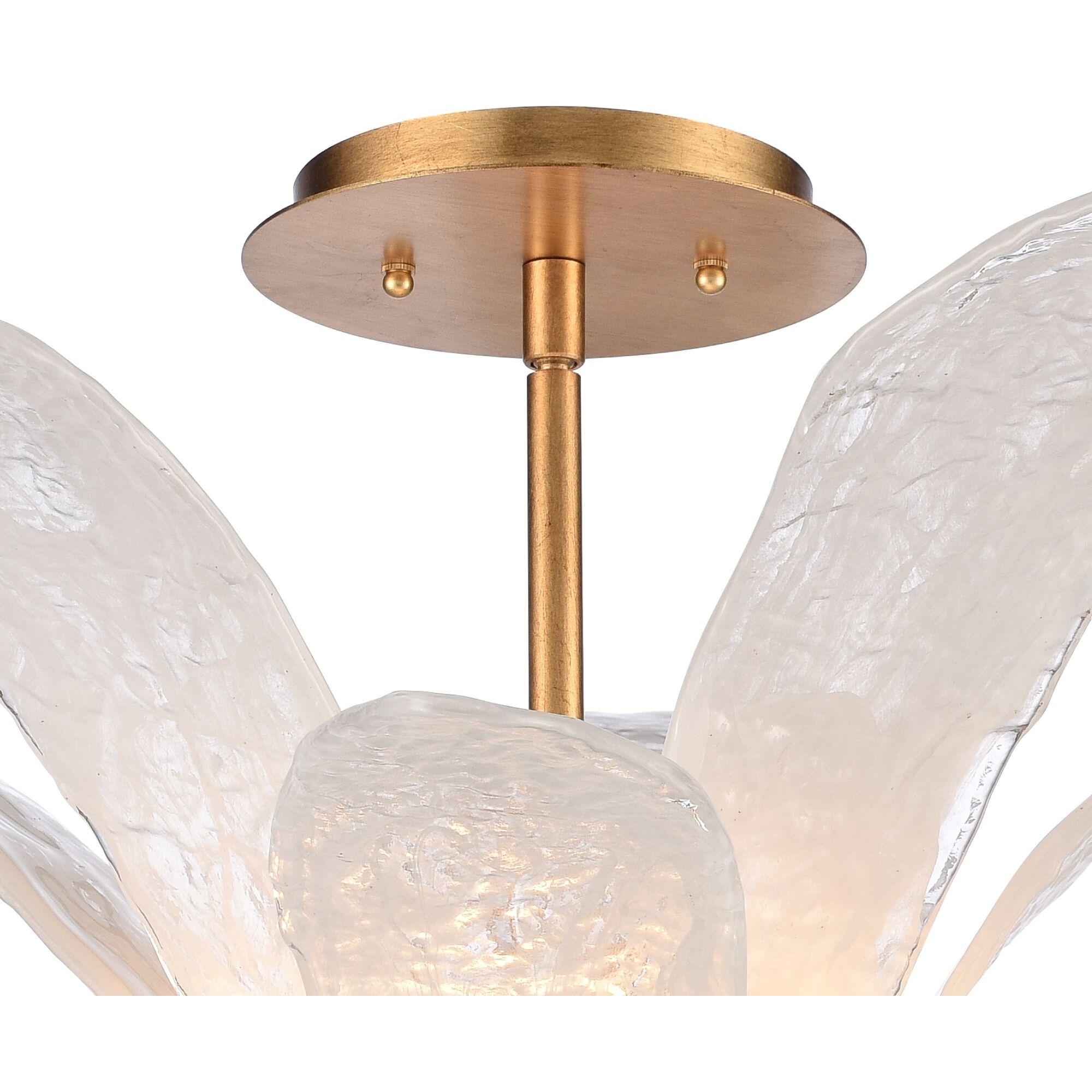 Fiore 5 Light 20 inch Antique Gold Leaf Semi Flush Ceiling Light