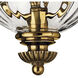 Cambridge 3 Light 14.5 inch Burnished Brass Indoor Flush Mount Ceiling Light