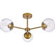 Briggs 3 Light 26 inch Brass Flush Mount Ceiling Light