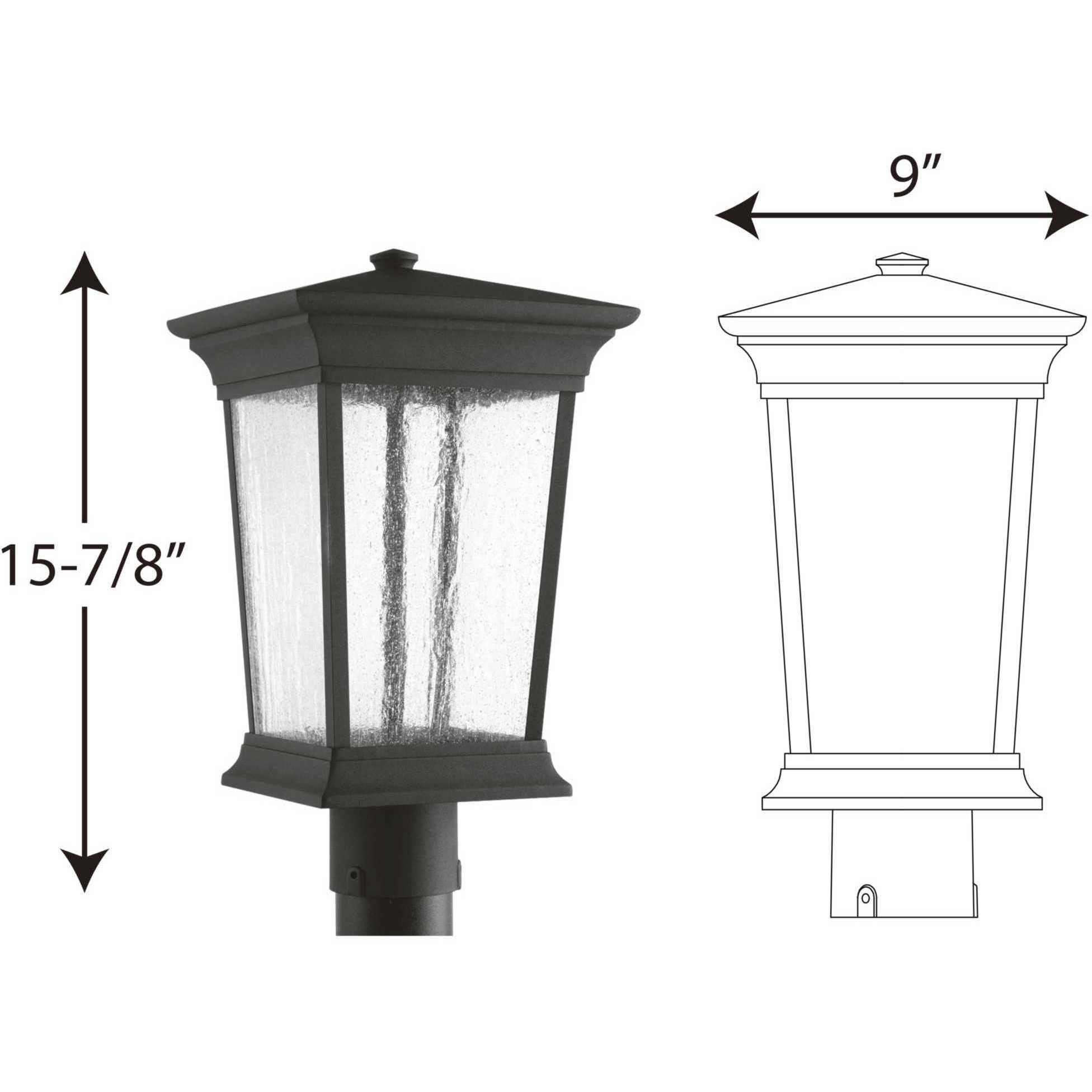 Arrive LED LED 16 inch Textured Black Outdoor Post Lantern, Progress LED