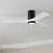 Atlas Irene-3HLK 52 inch Matte Black with Matte White Blades Flush Mount Paddle Fan